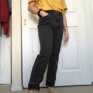 Wrangler Coal Slim Fit High Wasted Heritage Jeans